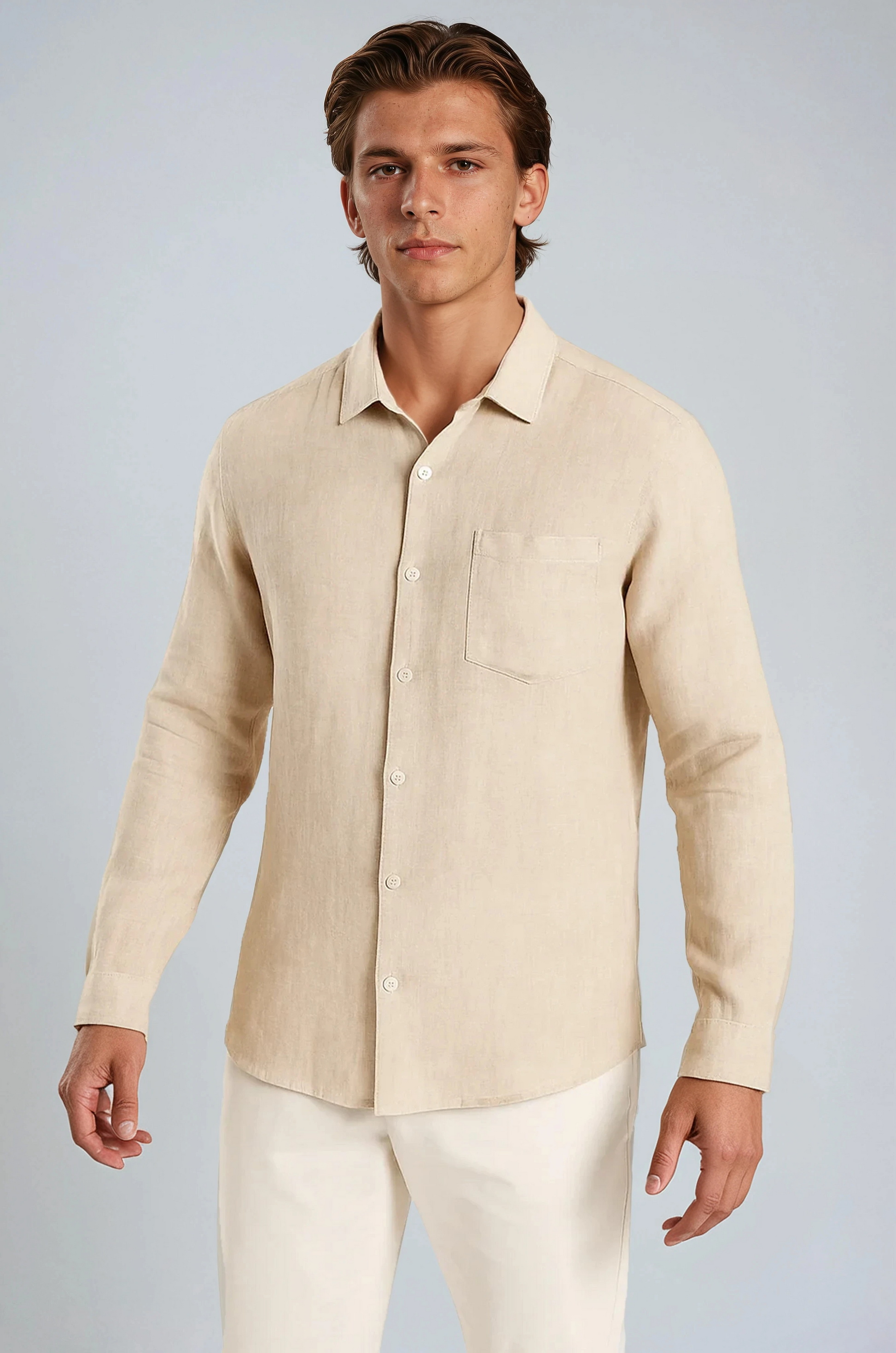 Monaco Leinenhemd – Sand